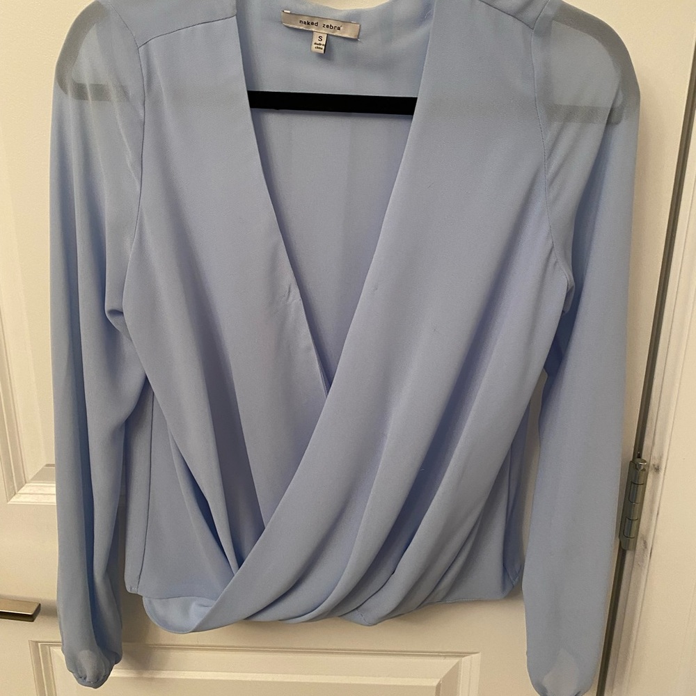 Naked Zebra drape front blouse